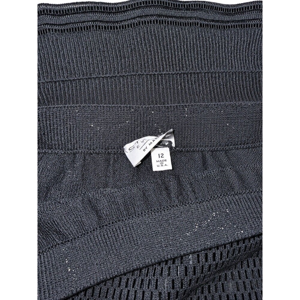St. John Evening Marie Gray Black Beaded 3 Piece Skirt Suit Set Size 12 Top 10 - Picture 14 of 15